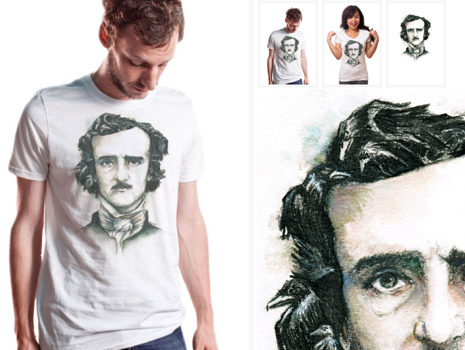 T-Shirt Edgar Allan Poe par Stéphane Lauzon chez Mister Dress-up